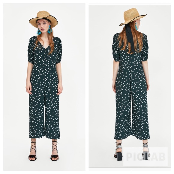 green floral jumpsuit zara